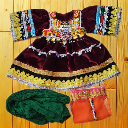 ✨ Traditional Afghan Awchakan Dress for Girls (4-5 Years) ✨