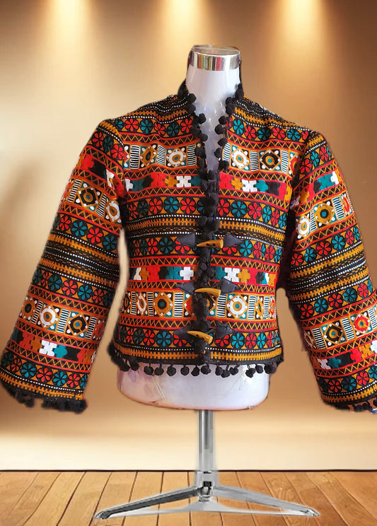 🔥 Handcrafted Afghan Short Jacket – A Statement of Tradition & Style 🔥